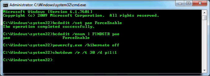 Screenshot of command prompt usage in step 1